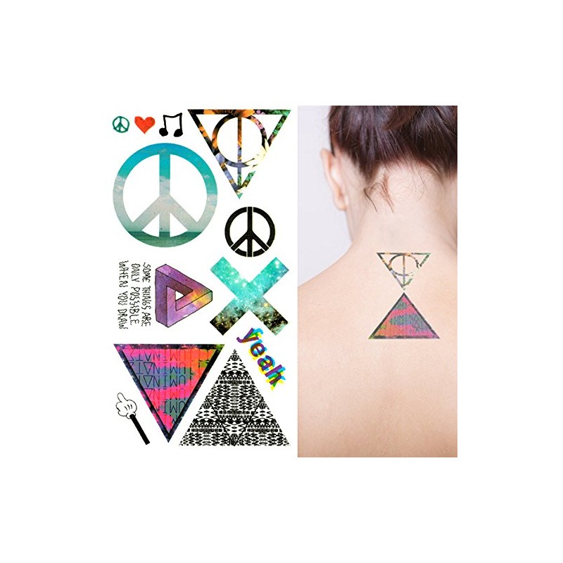 Tattoo Stickers Variety Design Mark 2 Pieces Triangle Triangle Pyramid