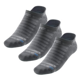 R-Gear Drymax No Show Running Socks For Men and Women, Light Cushion | Breathable, Moisture Control & Anti Blister | M, Grey, 3 Pack