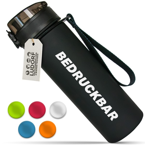 #teamludorf - MiniCAMPOS 600 ml Water Bottle Black - BPA-Free,