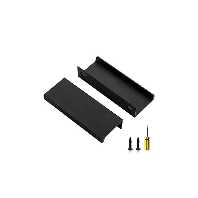 Ravinte 6 Pack Finger Pulls for Cabinets 80mm/3.15" Length Black