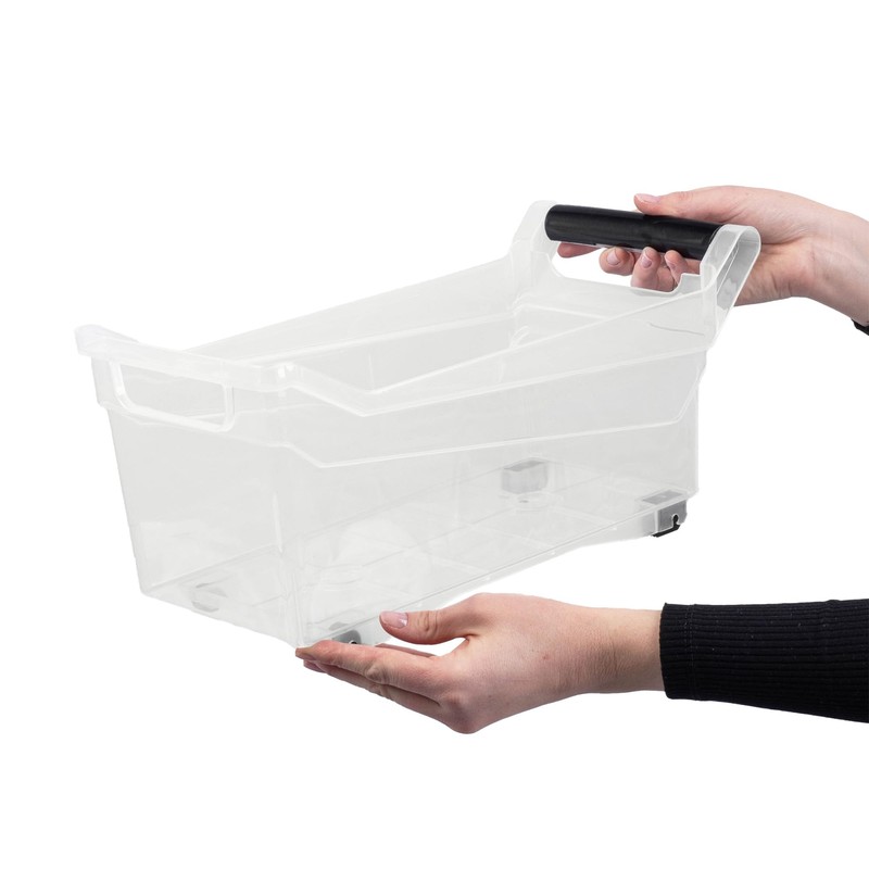 KADAX Storage Box, Storage Bin with Wheels, Plastic Containers with