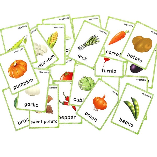 20 pcs Veggies flash cards , early learning cards on