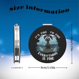 KWSAAHU Double-Sided Pocket Compact Mini Makeup Mirrors 1x, 2X Magnifying Mirror Portable Foldable Round Small Purse Mirror Suitable Daily Travel Party for Woman Man - Fine Dog