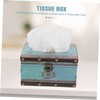 LABRIMP Cute Napkin Box Vintage Wood Tissue Container for Living