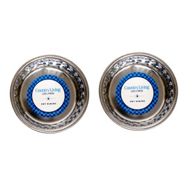 Country Living Set of 2 Lavender-Tinted Hammered Stainless Steel Eco Dog Bowls - 32oz, Durable & Stylish, Eco-Friendly Feeding Solution for Pets, Ideal for Medium Sized Dogs