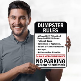 Dumpster Rules Sign, 10x14 Inches, Rust Free .040 Aluminum, Fade Resistant, Made in USA by My Sign Center