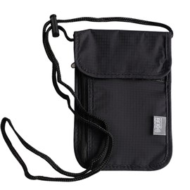 KASESSS Neck Wallet Travel Neck Pouch, Passport Holder Travel Wallet RFID Blocking Passport Bag Men Women Children, Waterproof Travel Document Wallet Organiser, Adjustable Phone Bag for Card Key-Black