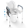 19.3\"-25.2\" Height Adjustable 7-Position Comfort Padded Aluminum Frame Toilet Seat