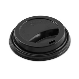 100-Pack Sip Lids Ripple Coffee Cup Lids - Large To Fit 12oz, 16oz (345ml, 473ml) Paper Cups - Secure Fit, Spill-Proof Take-out Lids (BLACK)
