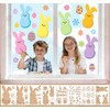 8 Pcs Easter Bunny Stencils for Window Glass,13.8x10.6 Inch Large