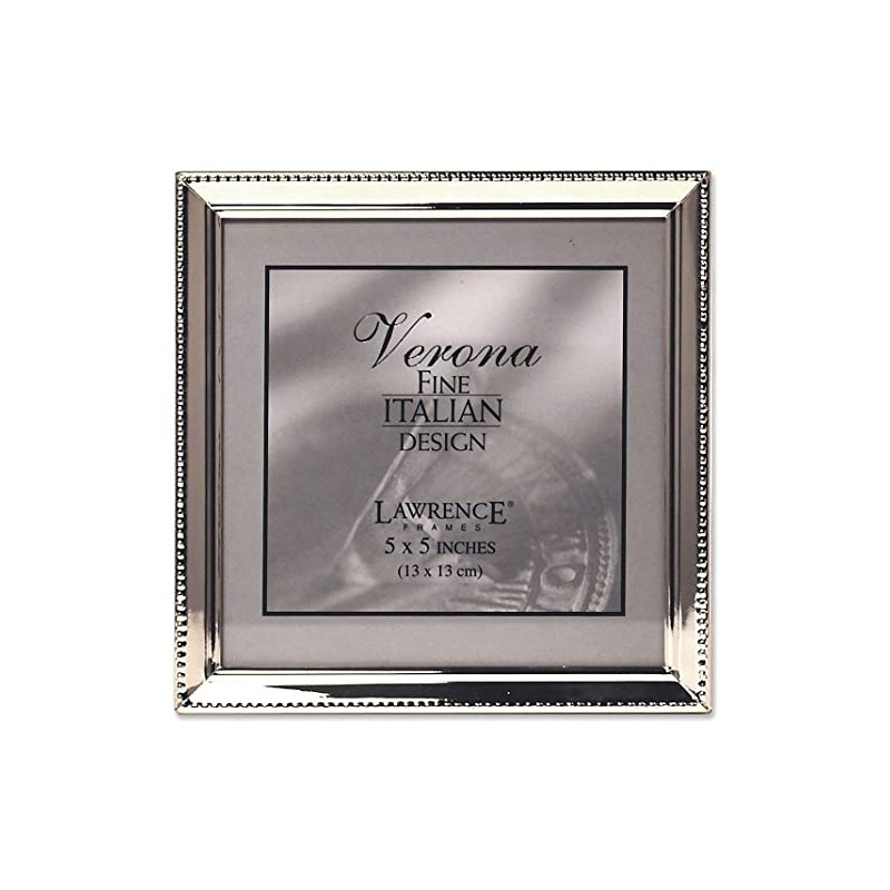 Lawrence Frames 11655 Polished Silver Plate 5x5 Picture Frame -