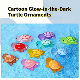 100pcs Mini Turtle,Tiny Turtles Mini Resin Animals Glow in the Dark,Multicoloured Turt-le Mi-ni Plastic Animals,Luminous Tiny Resin Anim-als for Garden Ornaments,resin charms for DIY Dollhouse