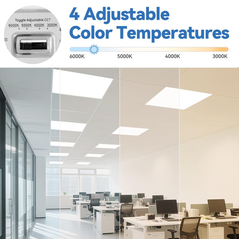 CycevSun 4-Pack 2x2 LED Flat Panel Light - Drop Ceiling,