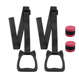 Adjustable Gymnastic Rings with Straps Exercise Strength Training Equipment Pull Up Rings Fitness Children Trapeze Bar Pull Up Gym Rings Kids Home Exercise Rings with Straps Safe Load-bearing 200KG