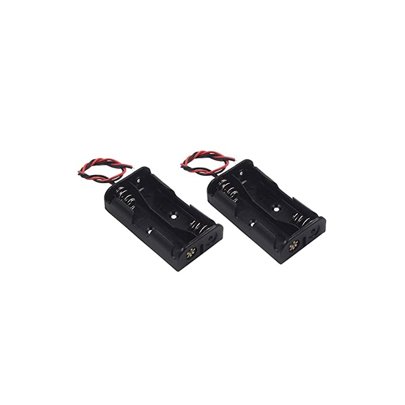 WAYLLSHINE 2Pcs 2 x 1.5V AA Battery Holder Case Box,