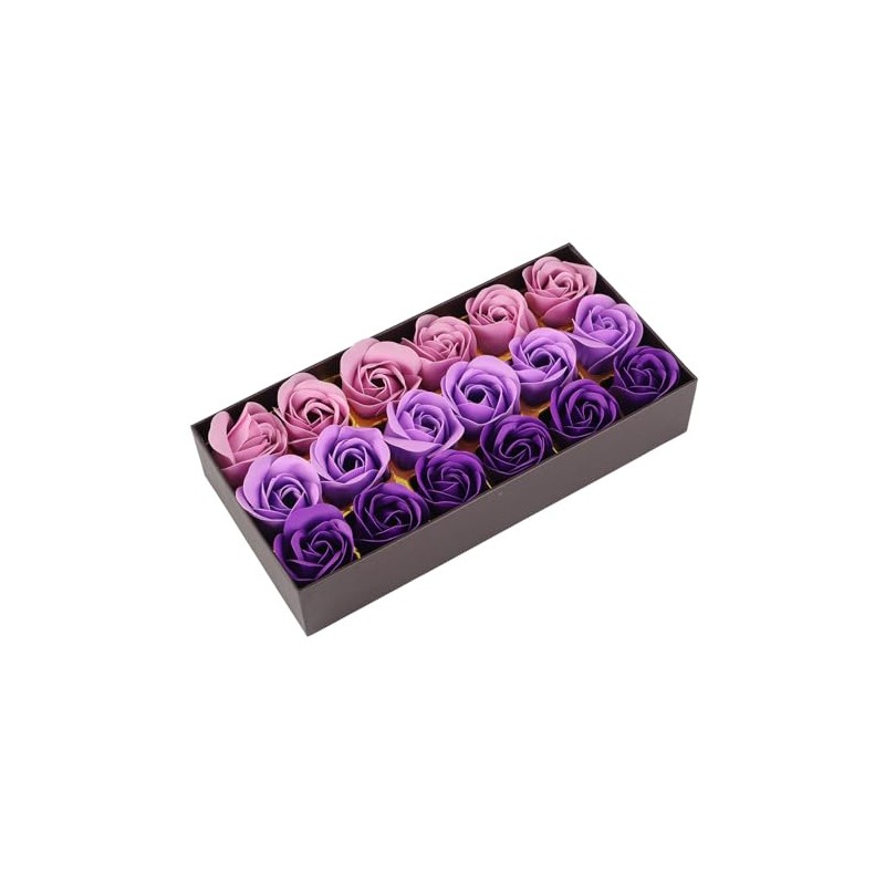 Jabón De Rosas Con Degradado Morado, Jabón Artesanal Caja De