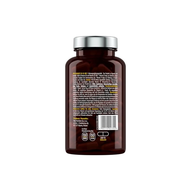 Essensey Vitamin D3 K2 MK-7 - Dietary Supplement Helps Maintain