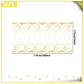 ZKFSIE Ramadan White Table Cloth, 137x274cm/54x108Inch Eid Table Cloth, Waterproof Tablecloth for Eid Decorations, Ramadan Decorations, Umrah Mubarak Decoration