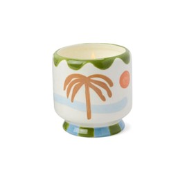 Paddywax Scented Candles Dopo Hand-Painted Ceramic Luxury Artisan Candle, 8-Ounce, Palm Tree - Lush Palms