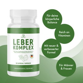 Leber Komplex Kapseln | Naturreine Pflanzenkraft | Für Männer und Frauen | 60 Kapseln | 1x