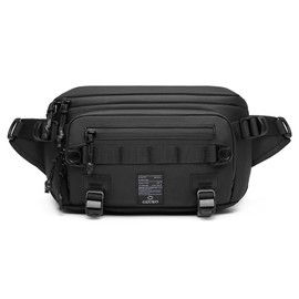 FANDARE Small Sling Bag Trendy Chest Pack Crossbody Bags for Women and Men Cross Body Fanny Pack Shoulder Bag One Strap Motorcycle Waist Chest Pack for Travel Hiking Waterproof Satchel Bag Black