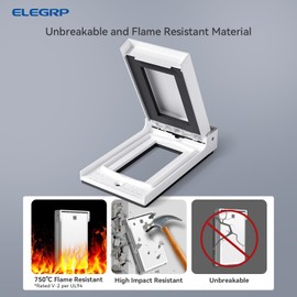 ELEGRP Vertical Outdoor Cover for Decotative Receptacles, Weatherproof Wall Plate, Outdoor Electrical Outlet Cover, Standard Size 1-Gang 4.85” x 2.82”, Thermoplastic, 2 Pack, White