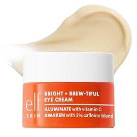 e.l.f. SKIN Bright + Brew-tiful Eye Cream Mini, Ayuda a Iluminar la Apariencia de las Ojeras y Reducir la Hinchazón, Vegano y Libre de Crueldad Animal