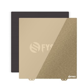 FYSETC 3D Printer Anycubi-Vyper Build Plate Sheet 265x250mm/10.43x9.84inch-Smooth/Textured Double-Sided PEI Magletic Spring Steel Plate Heated Bed Surface Parts with Soft Sticker-Gold, 265x250mm
