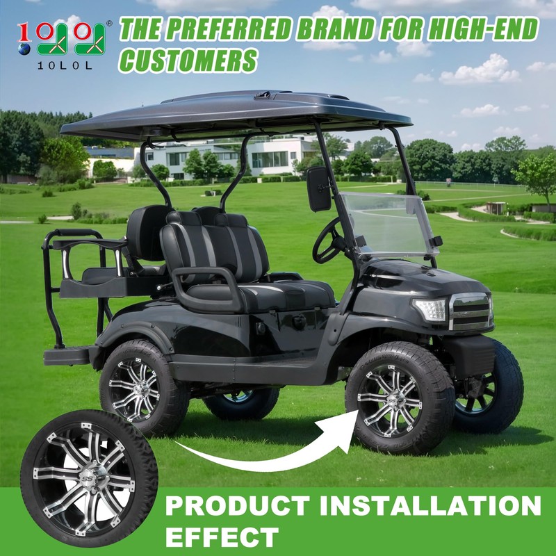 10L0L Golf Cart SS Chrome Wheel Center Caps ITP Push