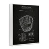 Stupell Industries Baseball Glove Blueprint Framed Giclee Art Design by