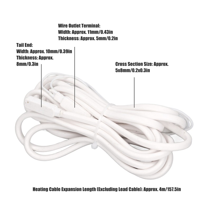 4m Pipe Heating Cable Waterproof Silicone Rubber Water Pipe Defrosting