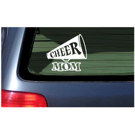 Cheer Mom Cheerleader Spirit - White Vinyl Sticker Window Decal