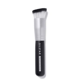 SILSTAR PROFESSIONAL ROUND ANGLED FOUNDATION BRUSH WITH HANDLE MADE OF NATURAL BIRCH WOOD, MADE IN KOREA 009