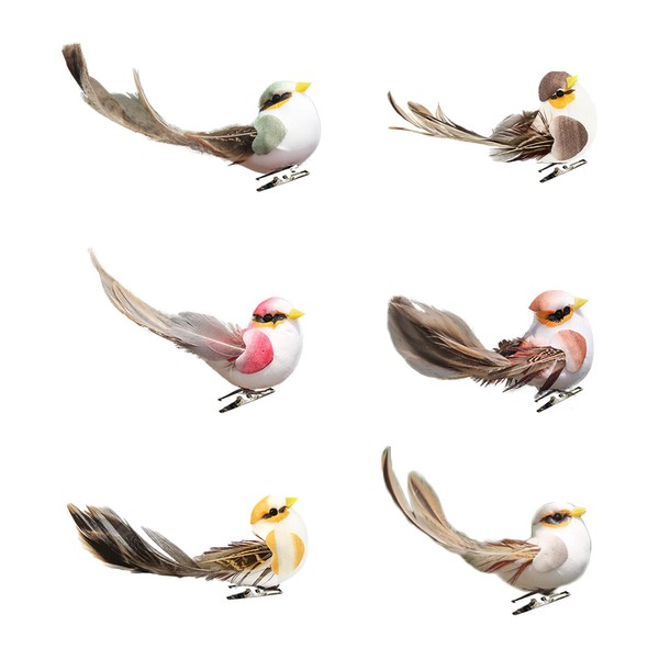 duoyif Artificial Birds Set of 6 Bird Decoration Feather Birds