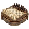 Isle of Lewis Compact Ceramic Celtic Chess Set 9 Inches