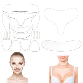 BMNXNNM 18 Pcs Parches de Silicona para Arrugas, Parches de Silicona Antiarrugas Aplicable para Rostro, Cuello y Pecho