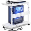 Computer Tower Stand with Power Strips, Height Adjustable PC Tower