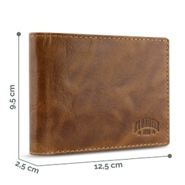 Klondike 1896 Mountain Arthur Landscape Buffalo Leather RFID Wallet, Cognac, Classic