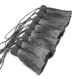 BEL AVENIR 8 Pcs Set Elegant Polyester Key Tassel Colorful Craft Tassels Charms Key Tassel for Christmas Tree DIY Craft Garland Project Wedding Home Party Decorations (Charcoal)