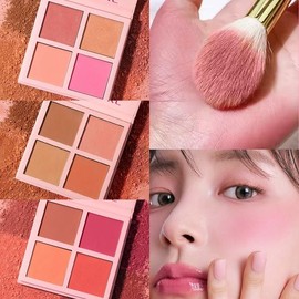 4색 매트 파우더 블러셔 저채도 소프트 선물로 해줍니다 크리스마스 포그 밝게 레드 4-Color Matte Powder Blusher Low Saturation Soft Christmas Gift Bright Red [2 CS 4 2]