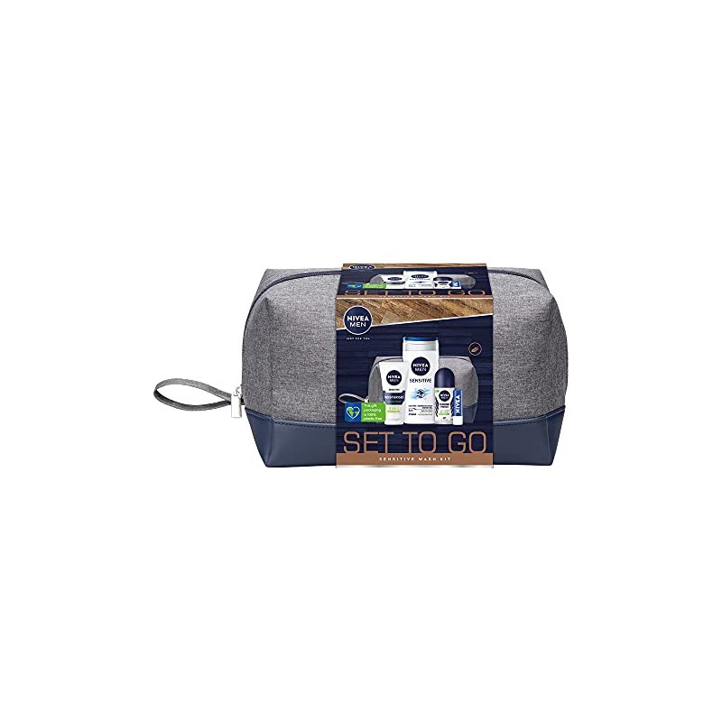 NIVEA MEN Set to Go Sensitive Wash Kit Gift Set