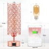 Hong-in Crystal Table Lamp, Rose Gold Lamp with USB C+A