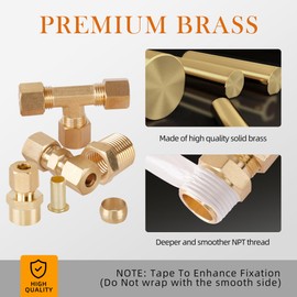 HASAOMOI 101Pcs Brass Compression Tube Pipe Fittings, Air Nylon Tubing Fittings Assortment Kits 1/4" 1/8" 3/8" 1/2" 5/8" Union/Tee/Elbow/Straight Connector for Industrial Use or Trucks Trailers