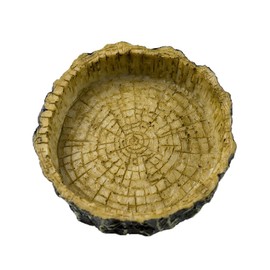 OMEM Reptile Natural Bowl Food and Water Dish Resin Made (Tree bark)