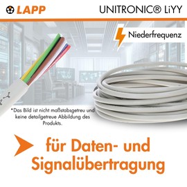 10 m Lapp 1030202 LiYY PVC Control Cable 4 x 0.14 mm² Black I LED Cable 4 Core I Data Line I Signal Cable I Solderable Cable