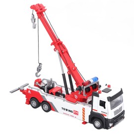 1:32 Crane Truck Toy for Kids Sound Light 360 Degree Rotating Arm 2 Hook Engineering Heavy Crane Truck Model