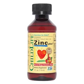 ChildLife Essentials | Zinc Plus® 4 Fluid Ounces (118 mL) Natural Mango Strawberry Flavor | Zinc Plus® 4 onzas líquidas (118 ml) Sabor natural a mango