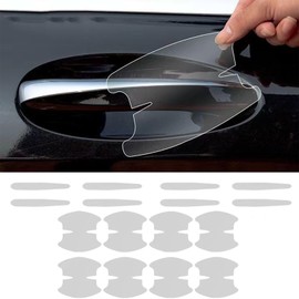16pcs Car Door Handle Protectors Universal Transparent Car Door Handle Protector Sticker for Recessed Grips Film Clear Anti-Scratch Auto Hand Grip Paint Protection Stickers for Car Protection