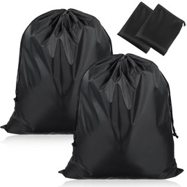 Oruola 2pcs Drawstring Bag,Black String Bag,Foldable Waterproof Travel Laundry Bags,60 x 50 cm Large Draw String Bags,Draw String Bags Gym for Travel,Bedroom,Laundry Room,Dormitory(Black)