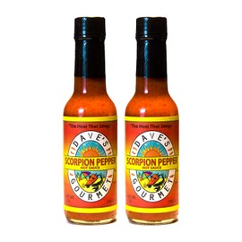 Dave's Gourmet Scorpion Pepper Hot Sauce - Extract-Free Insanely Hot Flavor - Hot Sauce for Burgers, Stews, Tacos, Pizza & More - Spicy Gluten-Free, Low Fat and Sodium - 5oz (Pack of 2)